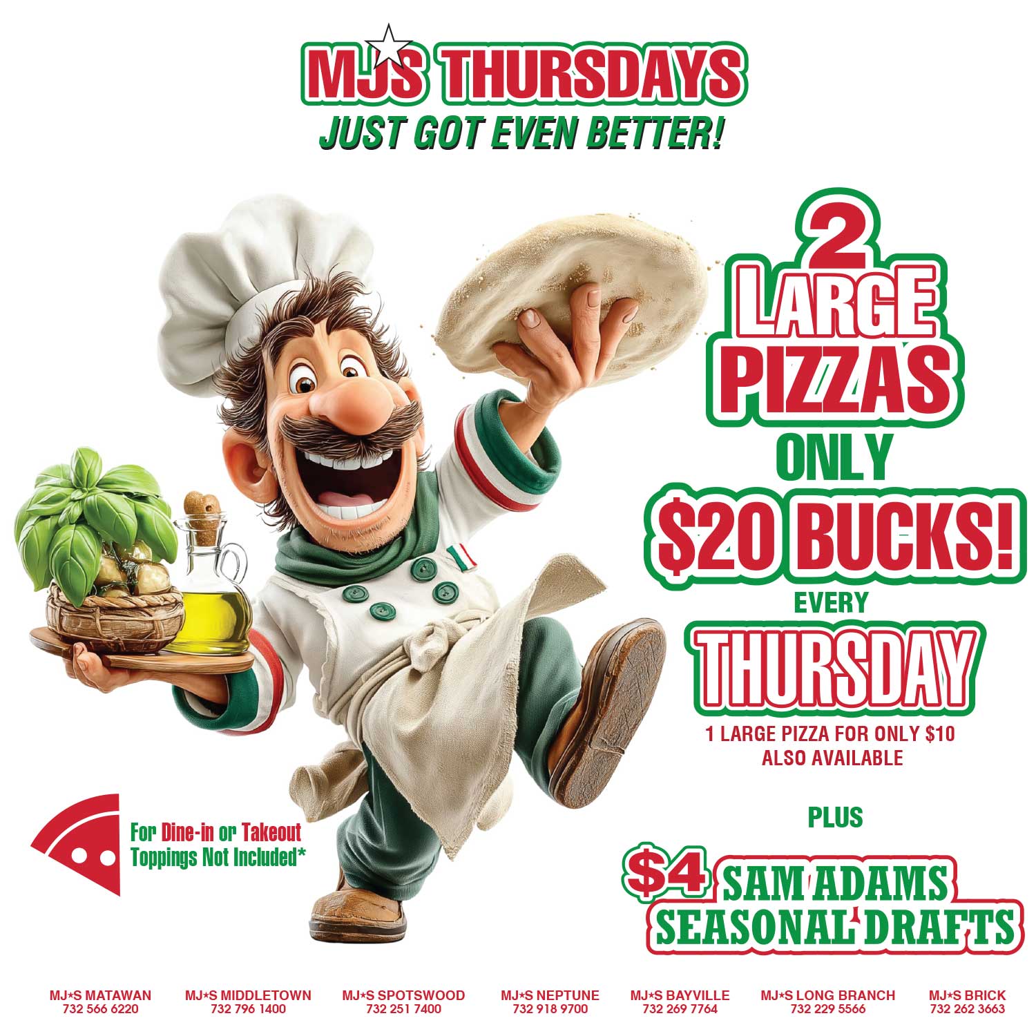 An Amazing Pizza Deal Awaits at MJ's on Thursdays!